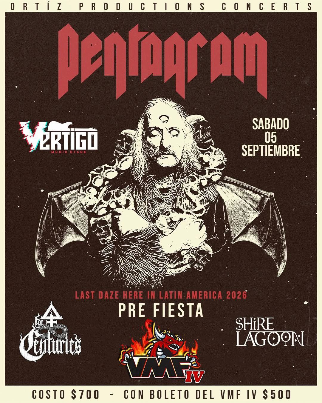 PENTAGRAM ENCABEZA EL RITUAL DE ANTESALA AL VÉRTIGO METAL FEST